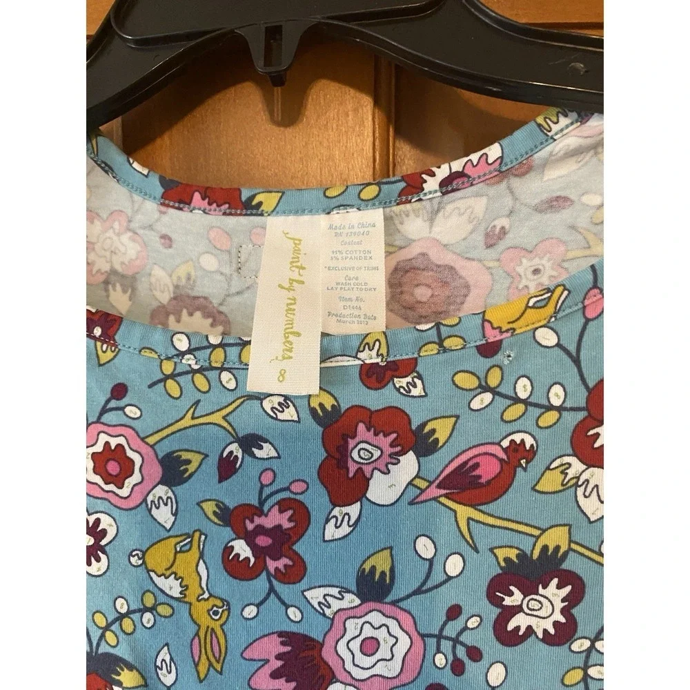 Matilda Jane Girls Floral Painterly Lap Dress Size 8 paint by numbers Blue